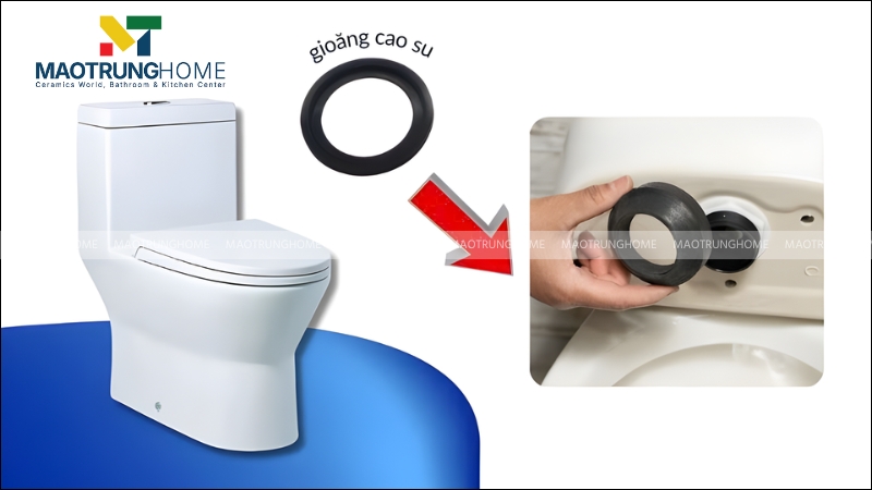 Van xả bị kênh hoặc gioăng cao su bị lão hóa làm nước chảy liên tục