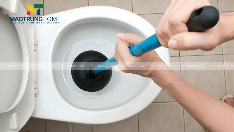 Bạn có thể dùng pít tông cao su để xử lý tiếng kêu ục ục