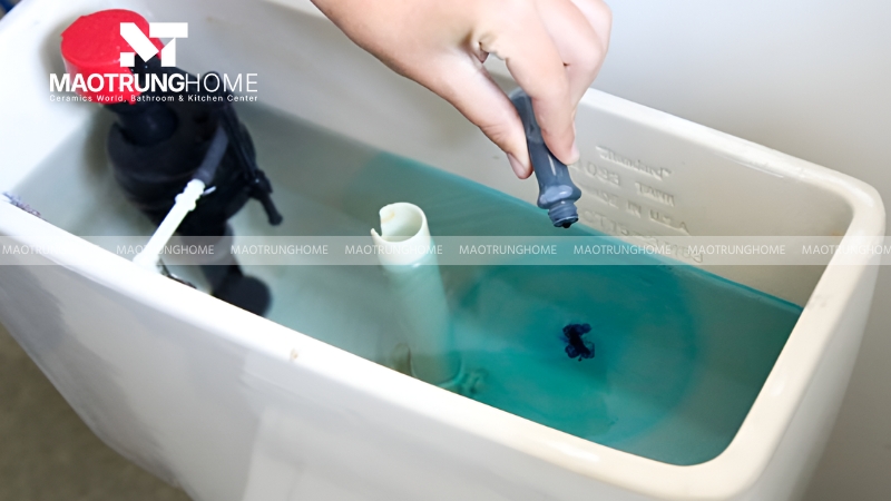 Kiểm tra bồn cầu rò rỉ bằng phẩm màu