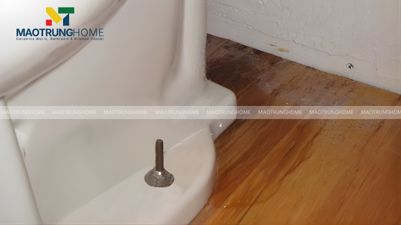 Nước bị rò rỉ tại chân bồn cầu