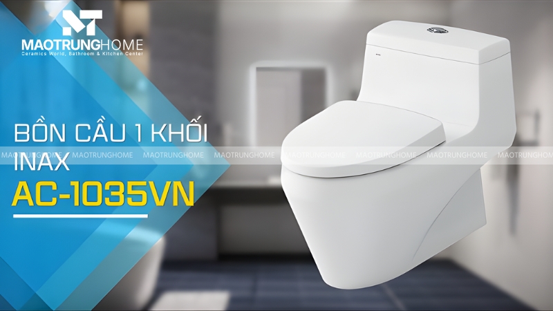 Bồn cầu 1 khối dòng cao cấp INAX AC-1035VN tích hợp công nghệ Aqua Ceramic
