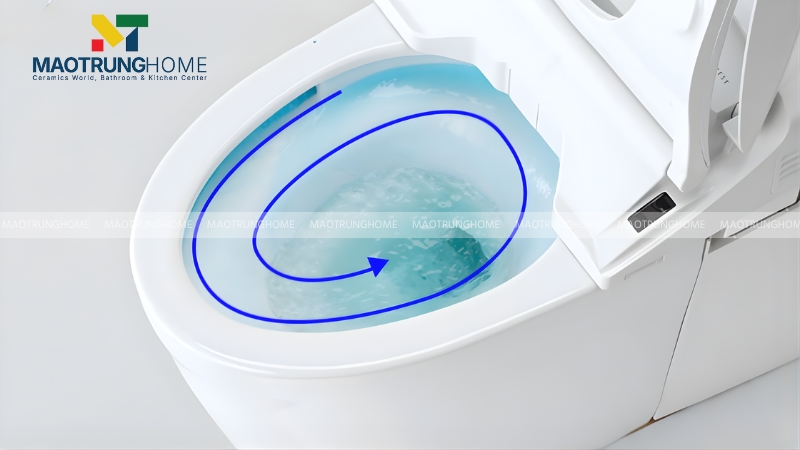 Công nghệ xả xoáy Tornado Flush giúp cuốn trôi mọi vết bẩn