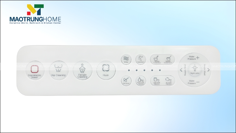 Bảng điều khiển của bồn cầu thông minh với các biểu tượng dễ hiểu