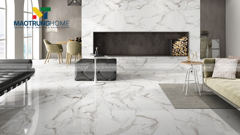 Gạch lát nền vân đá cho phòng khách