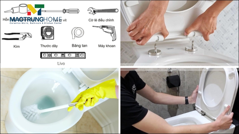 Các bước lắp nắp chi tiết bồn cầu thu nhỏ