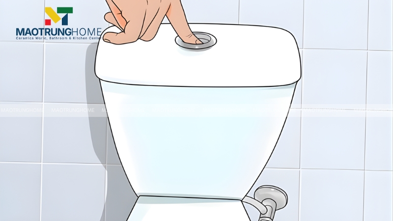 Nút nhấn bị kẹt khiến bồn xả yếu