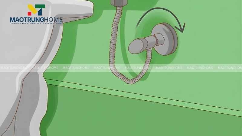 Bạn cần khóa van cấp nước và xả hết nước trong két