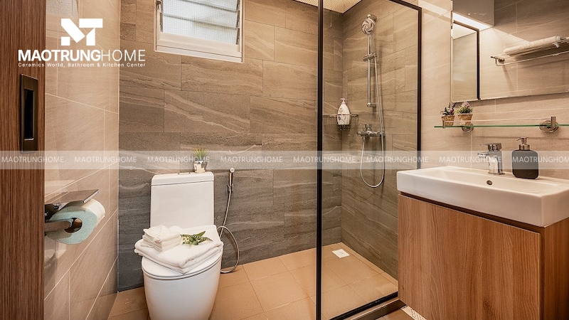 Nhà vệ sinh nhỏ sắp xếp ngăn nắp