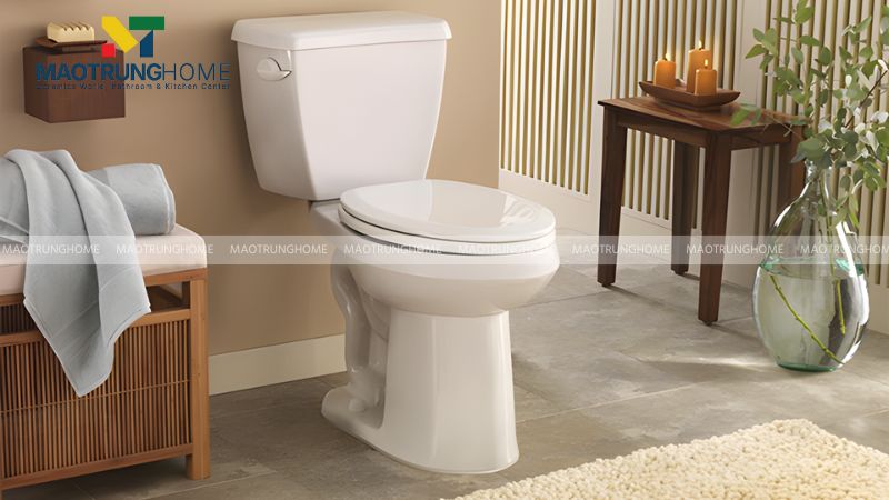 Bồn cầu 2 khối với két nước và thân bồn được sản xuất tách rời