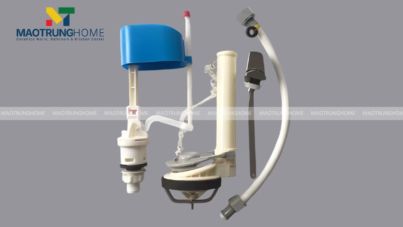 Van cấp có nhiệm vụ dẫn nước vào két, phao nước hoạt động như một công tắc cơ học để cảm biến mực nước