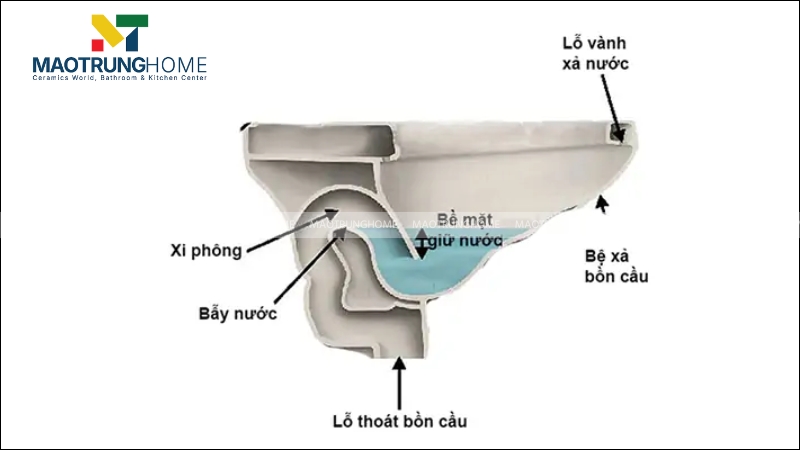 Cấu tạo chi tiết của một bồn cầu ngồi xổm