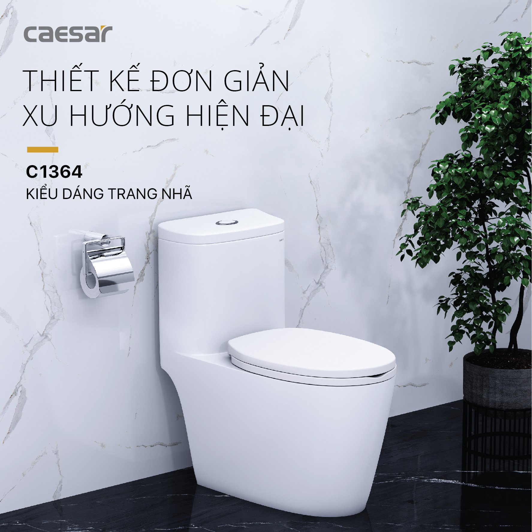 Bồn Cầu Một Khối - CD1364 - Ảnh 2