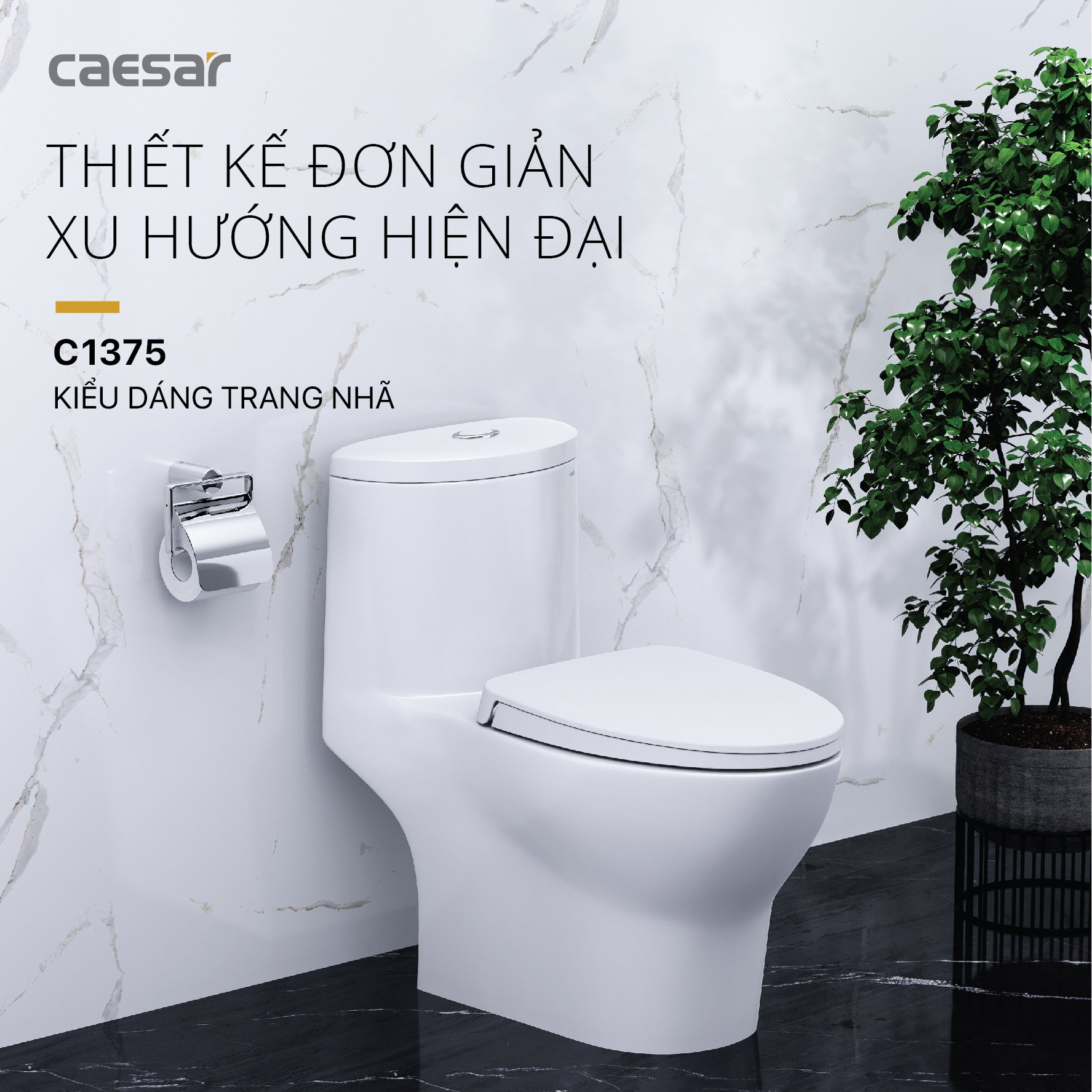 Bồn Cầu Một Khối Nắp Êm - CD1375 - Ảnh 2