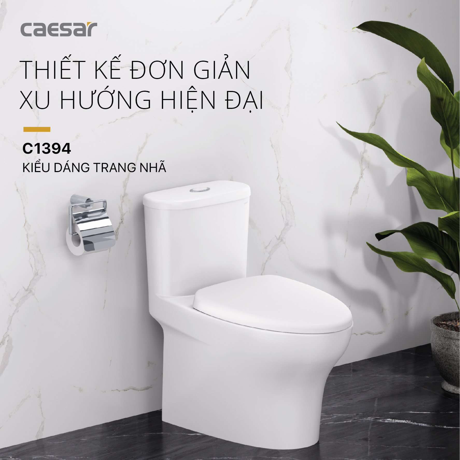 Bồn Cầu Một Khối Nắp Êm - CD1394 - Ảnh 2