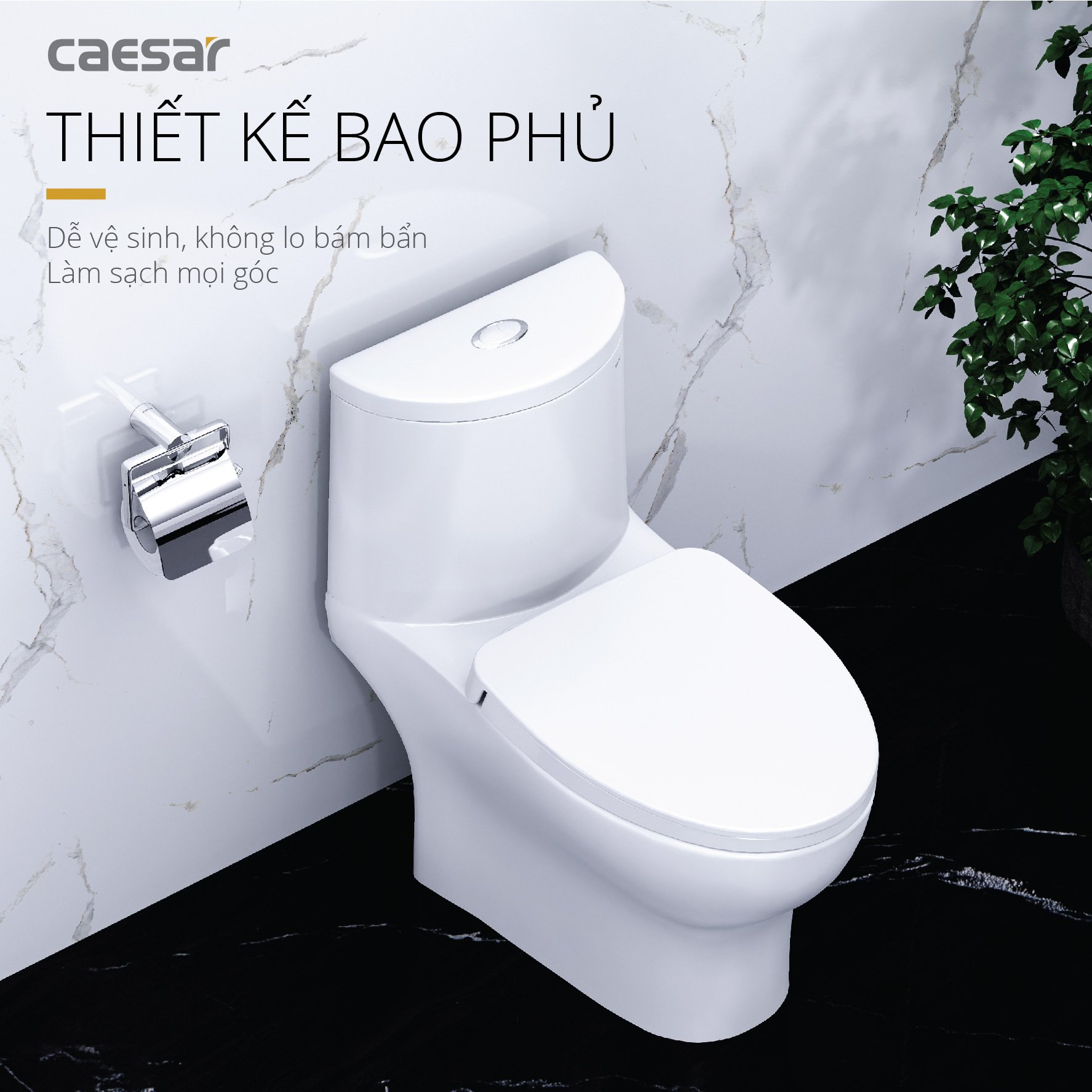 Bồn Cầu Một Khối Nắp Êm - CD1375 - Ảnh 4