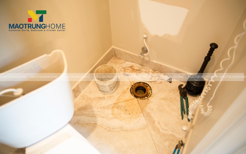 Nếu thấy nước màu rỉ ra từ chân đế, vấn đề nằm ở gioăng cao su