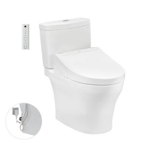 Bồn cầu hai khối kèm nắp rửa điện tử WASHLET dòng C5 CS769DRW14 cao cấp, chính hãng | TOTO