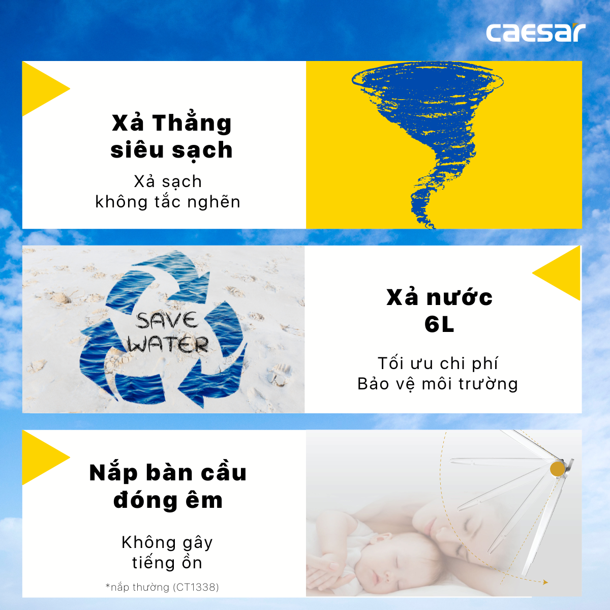 Bồn Cầu Hai Khối - CT1338 - Ảnh 3