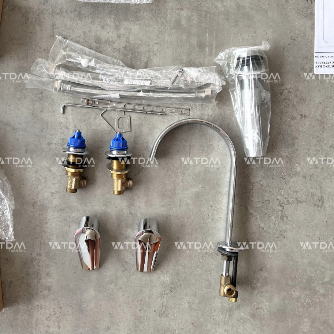 Vòi Lavabo Inax LFV-7100B (LFV7100B) Van nóng lạnh Riêng 3 lỗ - Ảnh 4