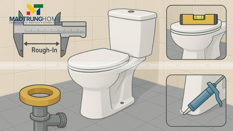 Bố trí đường cấp nước và thông số ống thoát cũng quyết định độ bền bồn cầu