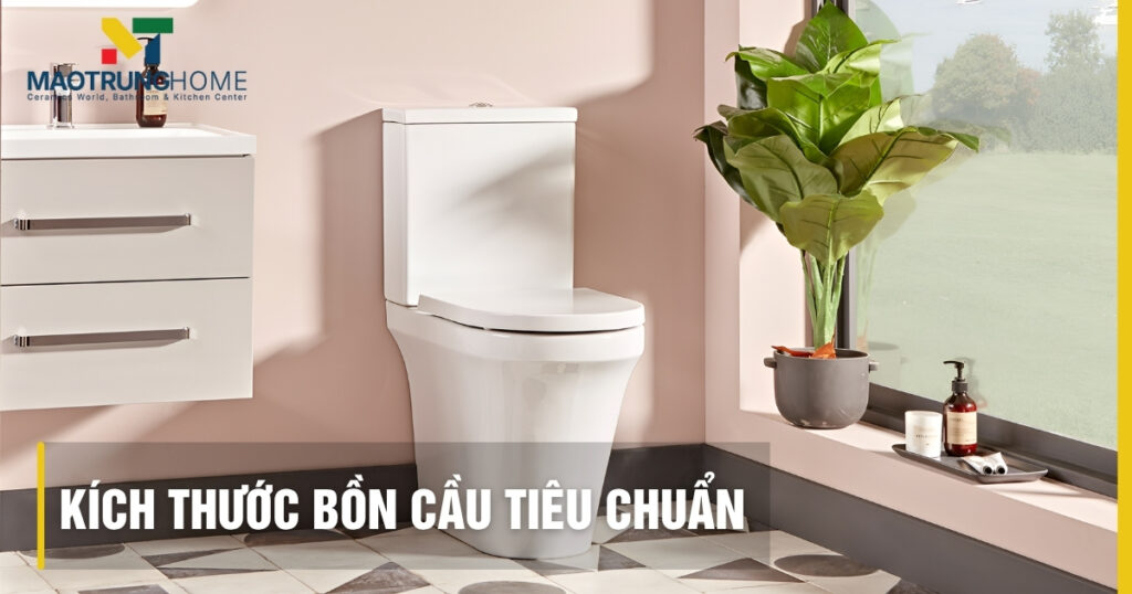 Kích thước bồn cầu tiêu chuẩn: Bảng chi tiết và cách đo tâm xả