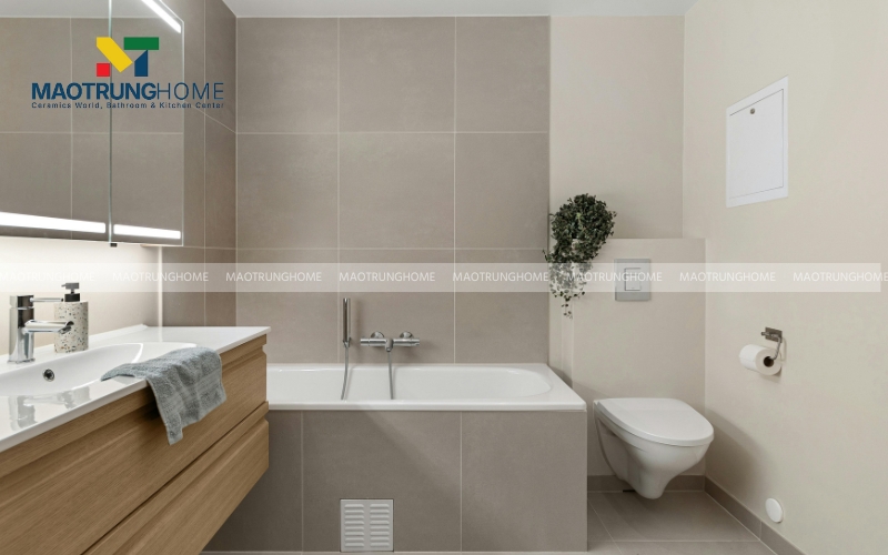 Chiều cao từ mặt sàn hoàn thiện đến mặt trên của bệ ngồi thường là 400mm