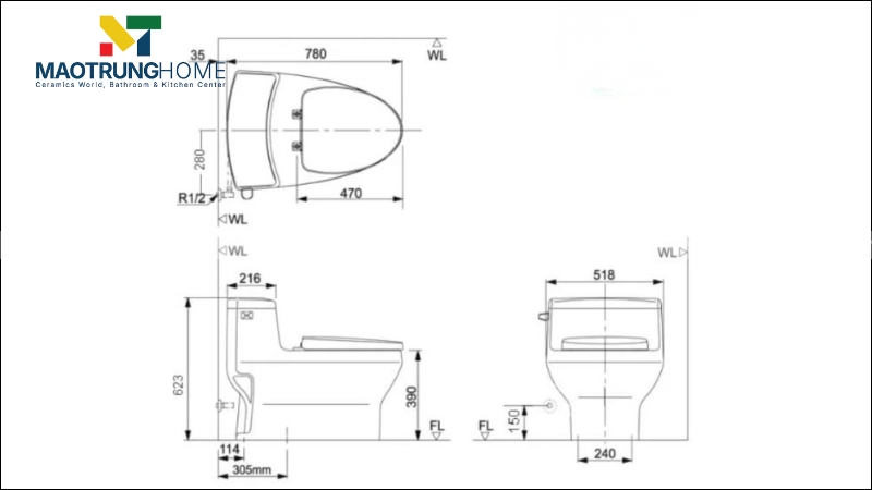 Kích thước phủ bì là số đo ba chiều của sản phẩm