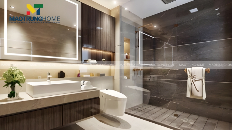 Mẫu bồn cầu cho không gian phòng tắm trên 5m²