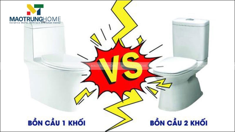 Sự khác biệt chính giữa hai loại bồn cầu này nằm ở thiết kế
