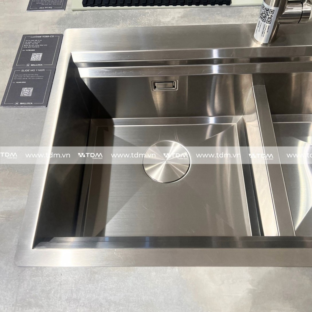 chậu Rửa Chén Bát Malloca MS 1162R Inox 304 2 Hộc 1 Cánh - Ảnh 9
