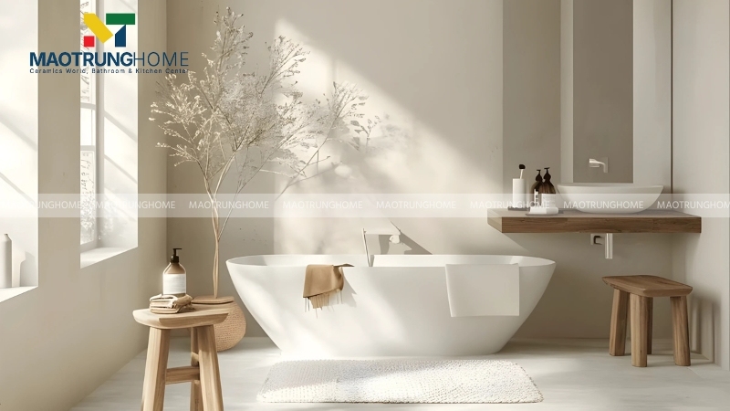 Mẫu nhà vệ sinh phong cách Bắc Âu (Scandinavian) phù hợp với người thích nhẹ nhàng