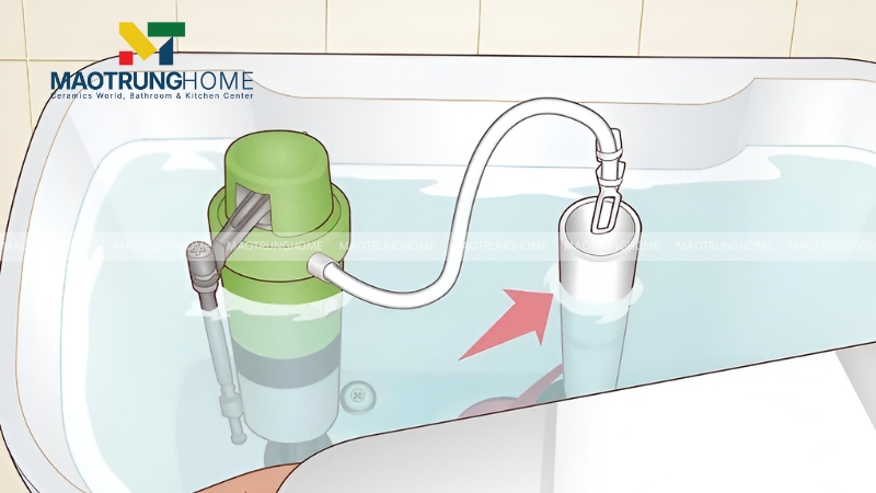 Xử lý nguyên nhân mức nước trong két được đặt quá cao