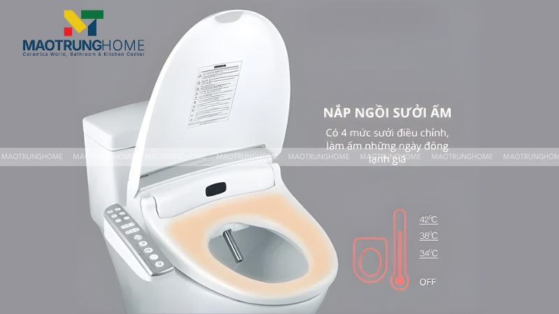 Nắp rửa điện tử Caesar TAF200H với áp lực nước lên tới 0.75MPa