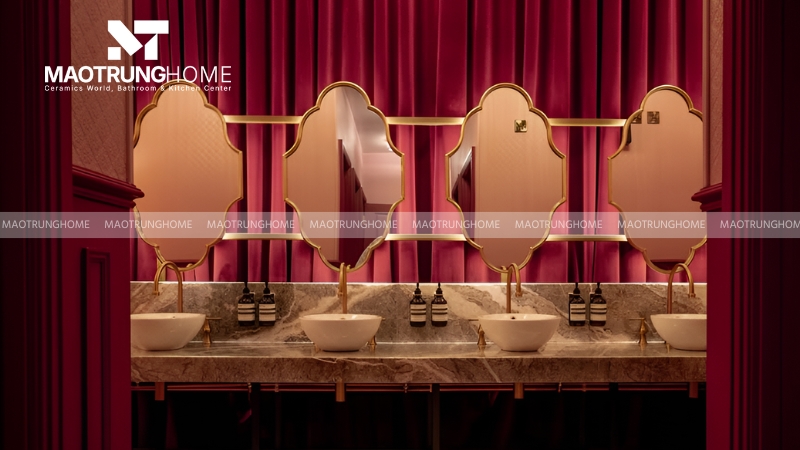 Thiết kế nhà vệ sinh nhà hàng phong cách sang trọng (Mẫu 2)