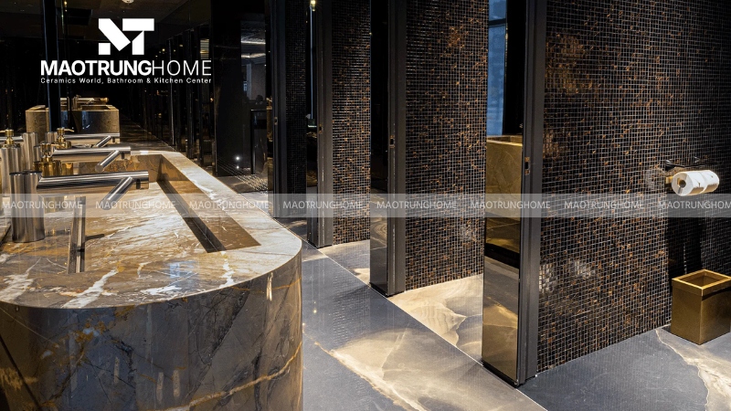 Thiết kế nhà vệ sinh nhà hàng phong cách sang trọng (Mẫu 1)