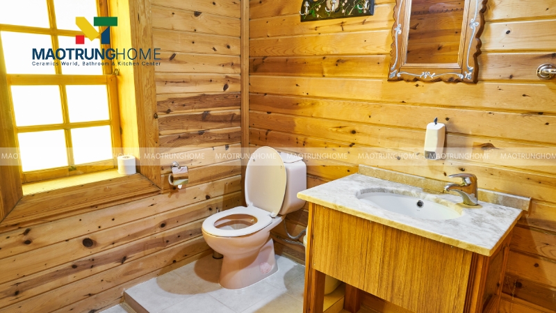 Nhà vệ sinh có không gian mở, gần gũi thiên nhiên