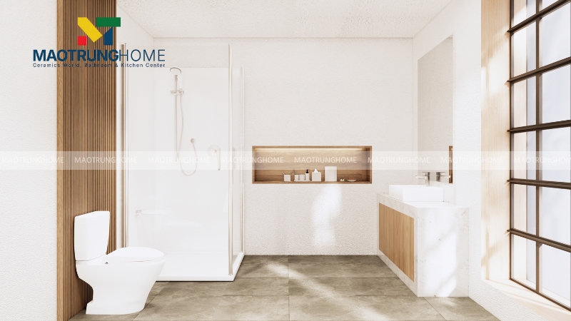 Nhà vệ sinh có không gian mở, gần gũi thiên nhiên