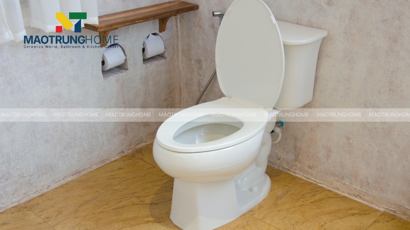 Nhà vệ sinh nhỏ gọn, tối giản giúp không gian thêm hài hòa