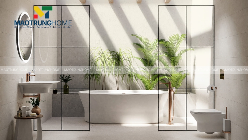 Thiết kế nhà vệ sinh và nhà tắm riêng: Phong cách Biophilic (Mẫu 4)