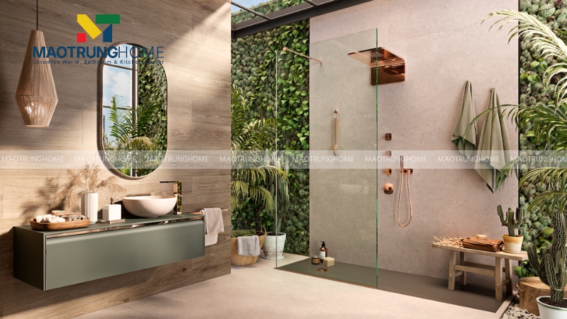 Thiết kế nhà vệ sinh và nhà tắm riêng: Phong cách Biophilic (Mẫu 3)