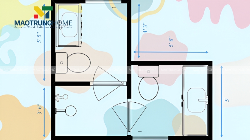 Lưu ý quan trọng khi thiết kế nhà vệ sinh và nhà tắm riêng biệt