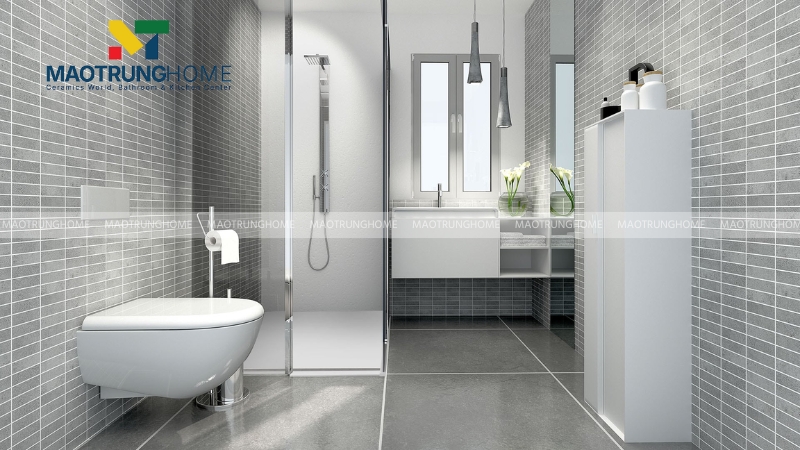 Thiết kế nhà vệ sinh và nhà tắm riêng cho không gian hạn chế (Mẫu 5)