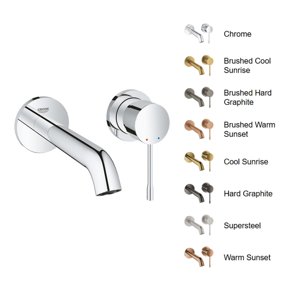 Vòi Lavabo gắn tường nóng lạnh 2 lỗ Essence New Grohe 19408001 - Ảnh 2