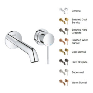 Vòi Lavabo gắn tường nóng lạnh 2 lỗ Essence New Grohe 19408001