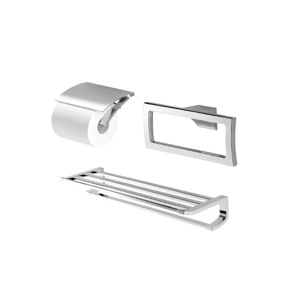 Bộ 3 sản phẩm G: lô đựng giấy vệ sinh, vòng treo khăn & Thanh vắt khăn 2 tầng YS903N3V cao cấp, chính hãng | TOTO