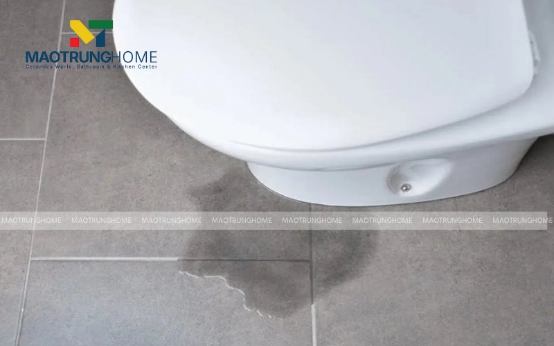 Nước thấm hoặc rỉ ra sàn xung quanh chân bồn cầu sau mỗi lần xả