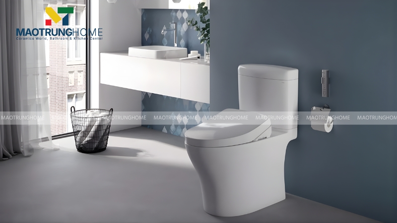 Bồn cầu 2 khối gồm thân cầu và két nước lắp ghép với nhau