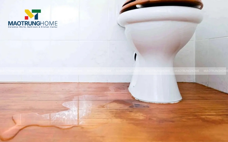 Bồn cầu rò rỉ nước ở chân là lỗi dễ gặp