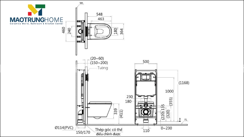 Kỹ thuật lắp đặt bồn cầu âm tường Caesar chi tiết