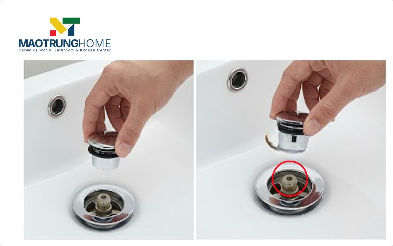 Quan sát kỹ bên dưới núm vặn, bạn sẽ thấy một con vít hãm rất nhỏ